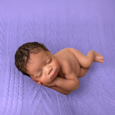 Knit Ribbed Bean Bag Stretch Layer L047 | Purple